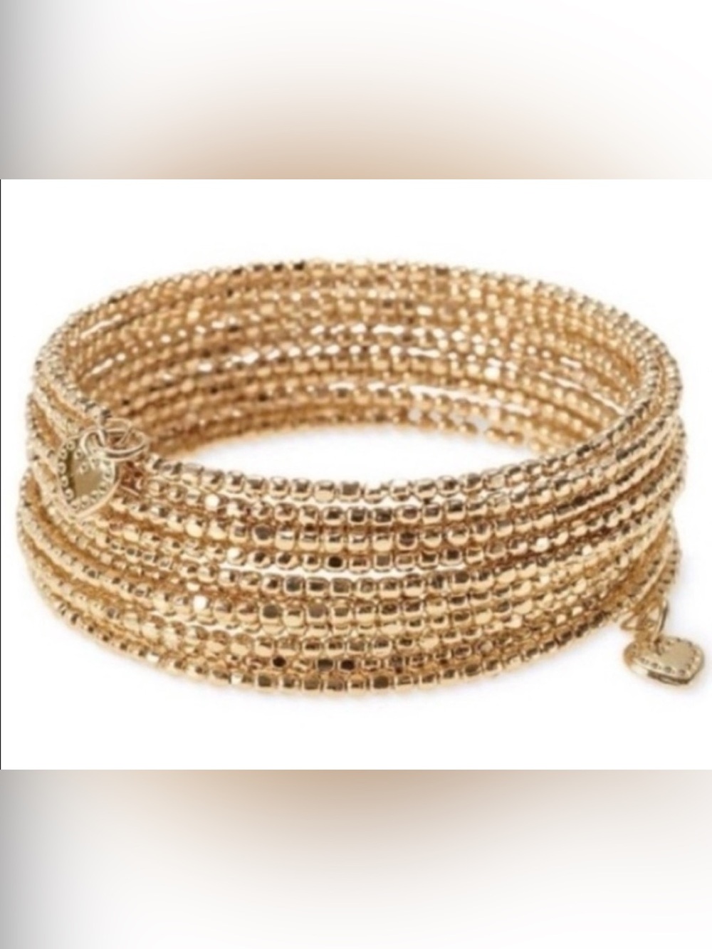 Stella & Dot Gold Multi-Row Beaded Wrap Bracelet